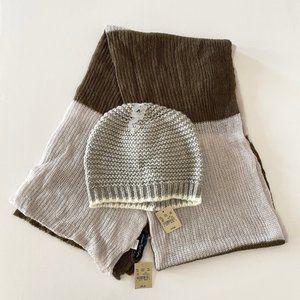 NWT American Eagle Knit Stripe Scarf & Beanie AEO